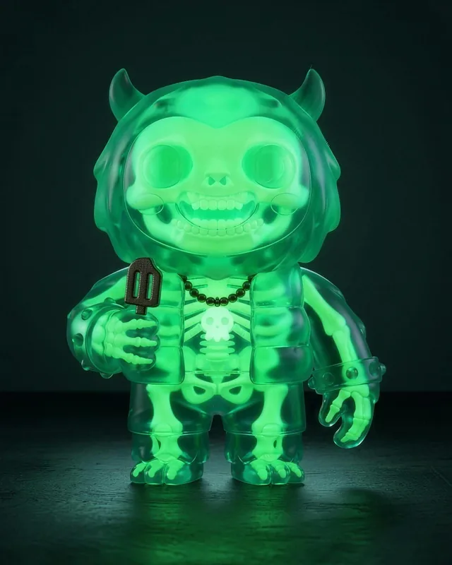 Glow Skeleton Yeti, a collectible vinyl figure