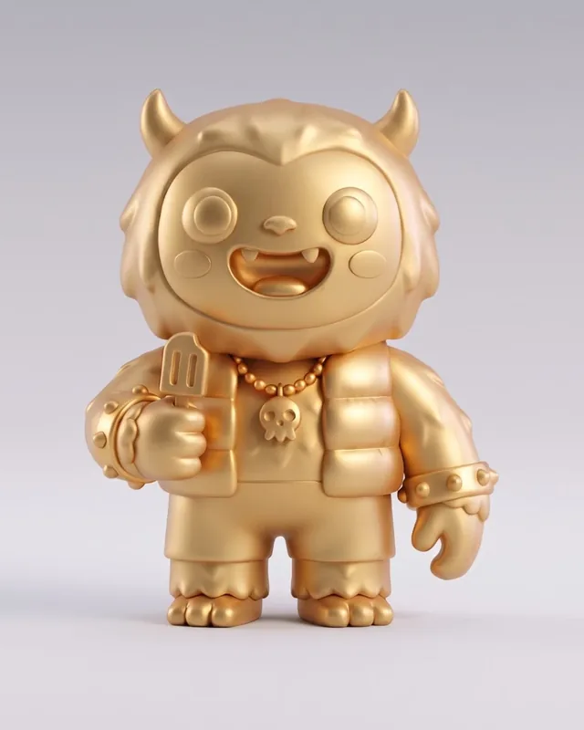Satin Gold Yeti, a collectible vinyl figure
