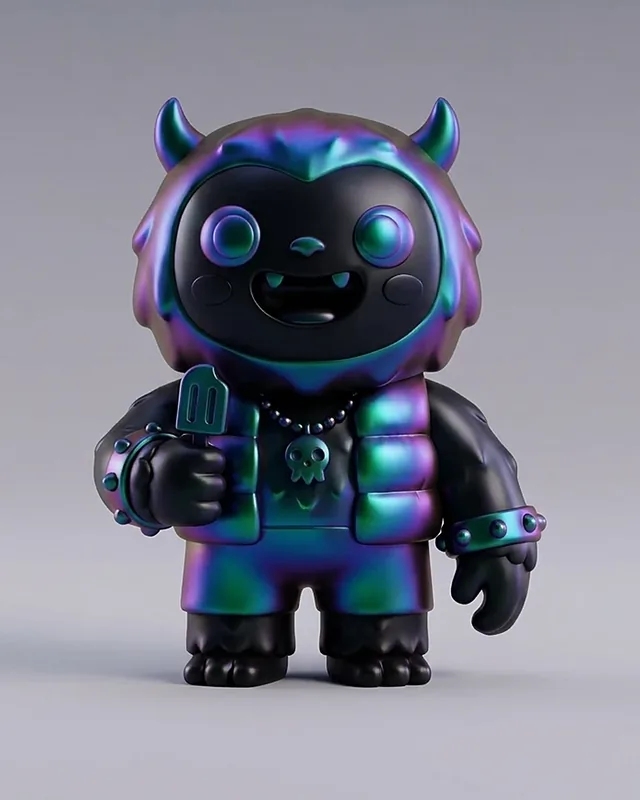 Oil Slick Yeti, a collectible vinyl figure