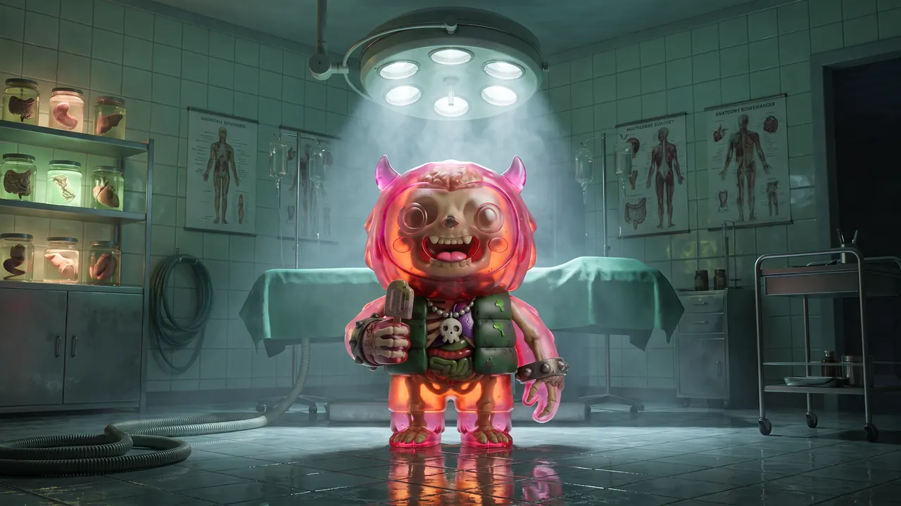 Anatomy Yeti under operating-theatre lights